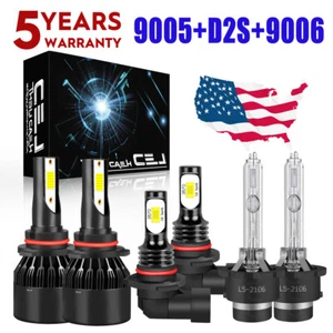 For Lexus LS430 2004-2006 LED HID Headlight High Low Beam Fog Light 6*Bulbs Kit - Picture 1 of 21