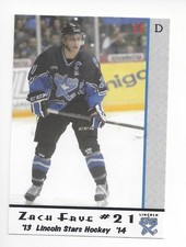 2013-14 Lincoln Stars (USHL) Series 2 Zach Frye (Rytiri Kladno)