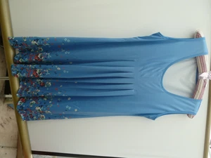 Ladies new sleeveless dress, blue with floral patt', 38"/40" bust , scoop neckli - Picture 1 of 9