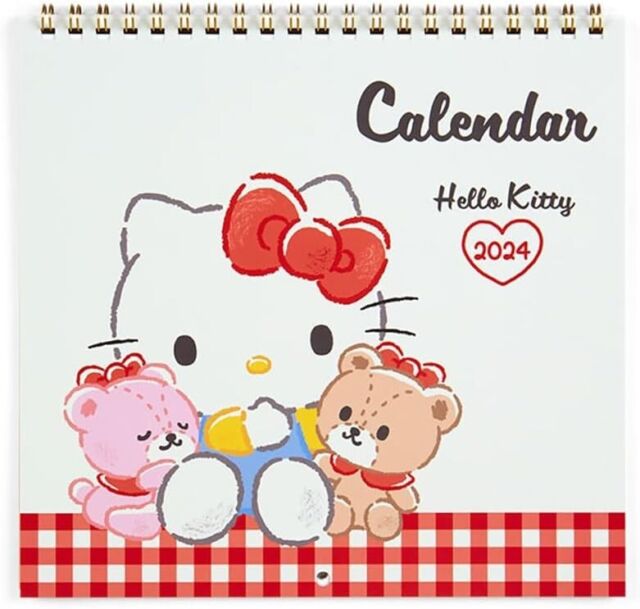 Sanurgente-Mini calendrier de bureau Hello Kitty, décoration de