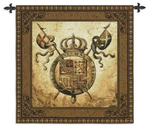 44x44 TERRA NOVA II Royal Old World Crest Medieval Tapestry Wall Hanging - Picture 1 of 1