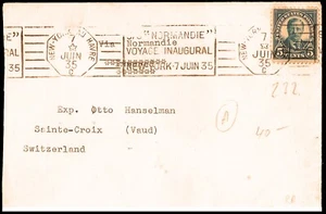 Estados Unidos - o Yv 232 - Mat rodillo "New York - Au Havre 7/6/35 - S.S. - Imagen 1 de 1