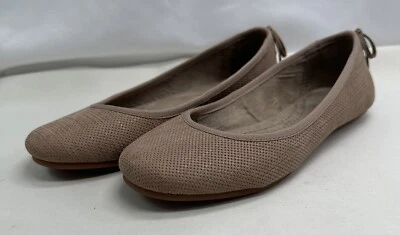 Hush Puppies Cuero Marrón Desnudo Ballet Pisos Con Cordones Arco Espalda Para Mujer Talla 7.5 Foto 1 de 4