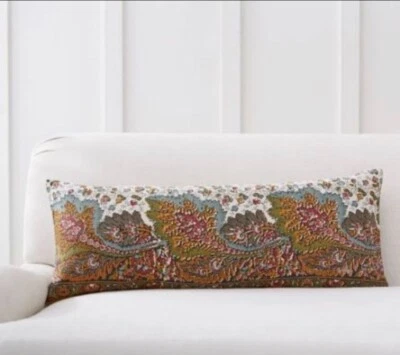 Set of 2 Pottery Barn Salinas Lumbar Pillow Covers 14” x 36” Cotton/Linen NWOT Foto 1 de 4