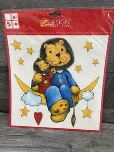 Vintage Zweckform Z Design Germany window clings vinyl stickers lion moon stars - Picture 1 of 3