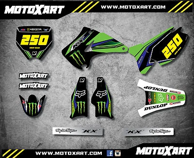 KAWASAKI KX 250 2003 - 2012 Full graphics kit SURGE style custom stickers decals - Image 1 of 4