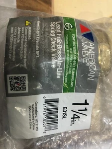 AMERICAN VALVE G31SL 1 1/4" BLEIFREI MESSING INLINE FEDER RÜCKSCHLAGVENTIL - Bild 1 von 4