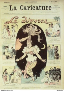 La Caricature 1880 n°  11 Le divorce Draner Robida Trick - Imagen 1 de 4