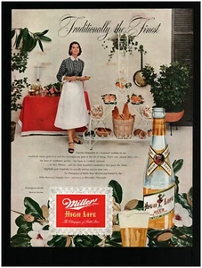 1952 Miller High Life Beer Original Print Ad ~ Free Ship ~ Happy Party Hostess - Picture 1 of 1