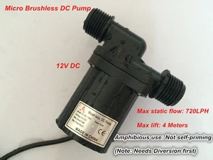 Bomba de agua pequeña DC40C-1240 para circulación de agua sumergible acuario 720 lph 4m - Imagen 1 de 11