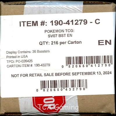 6x SV Stellar Crown SEALED SV07 Booster Boxes (CASE of AUTHENTIC Pokemon Cards) - Image 1 of 2