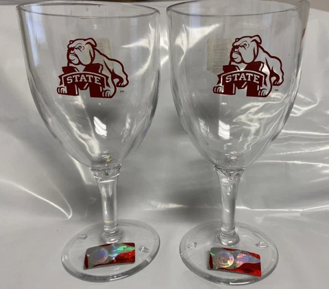 Mississippi State Plastic Wine Glass ( set of two )  C Cover