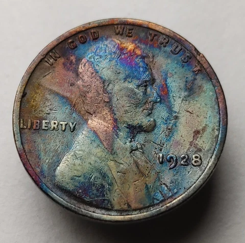 1928 wheat penny monster toning lamination Lincoln cent us one cent penny #282 Cover