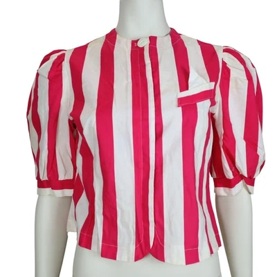Blusa Top Francesca By Marc Daniel Vintage Rosa Rayas Mod Años 60 Para Mujer Pequeña Foto 1 de 4