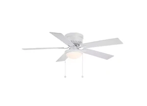 Hampton Bay Hugger II 52" Matte White Low Profile Ceiling Fan 2 LED Bulbs Includ - Picture 1 of 9
