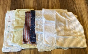 Lot of 9 Baby Infant Flannel Receiving Blankets  Blue Stripes - Picture 1 of 10
