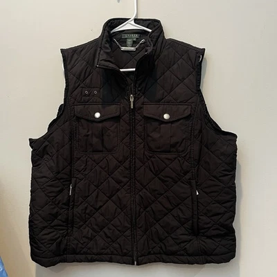 Polo Ralph Lauren Quilted Puffer Vest Women’s 2xl Black Zips Equestrian - Image 1 of 3