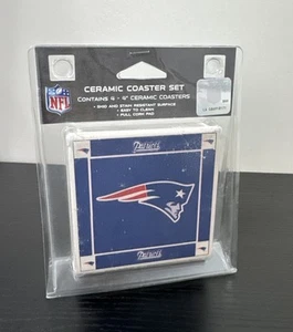 New England Patriots 4" Keramik Untersetzer enthält 4 im Paket Neu aus altem Lagerbestand 2012 - Bild 1 von 4