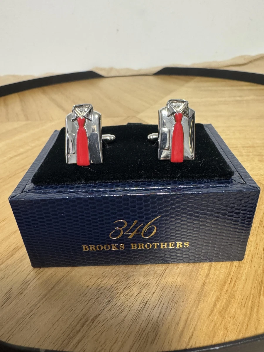 Brooks Brothers シルバー ブラック カフリンクス GFロゴ エナメルコーティング カフリンクス | Brooks Brothers Japan