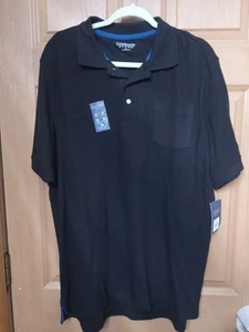 Camisa Polo Croft & Barrow Para Hombre Talla Lg Negra Manga Corta Con Bolsillo Nueva Con Etiquetas - Imagen 1 de 10
