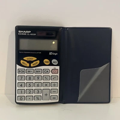 SHARP ELSIMATE EL-480SR Twin Power Calculator 10 DIGIT Calculator Solar Tested - Image 1 of 3