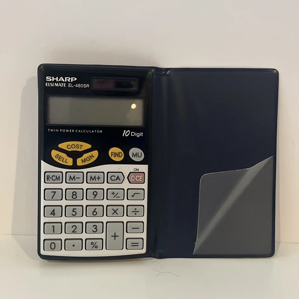 SHARP ELSIMATE EL-480SR Twin Power Calculator 10 DIGIT Calculator Solar Tested - Image 1 of 3