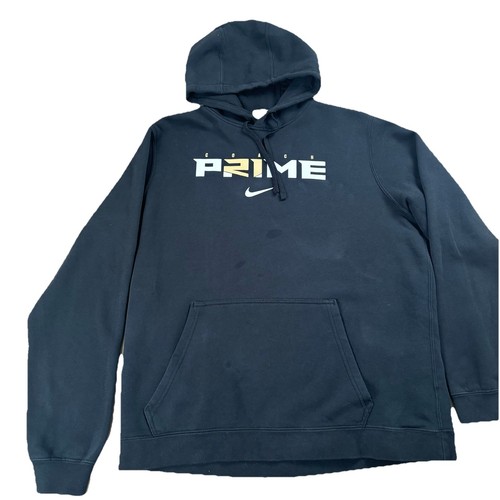 Nike Coach Prime Felpa con Cappuccio Uomo XL Nero Pullover Deion Sanders CU Stain
