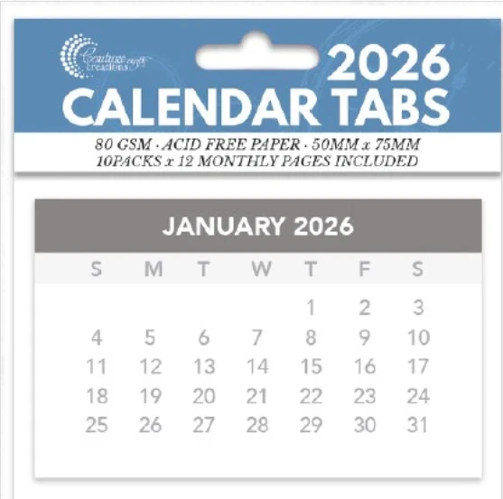 2026 Calendar Tabs - 10 Pads x 12 Months - image 1 of 1