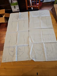 Vintage Embroidery Canvas   100 % Linen   Scarf See Photos Read  - Picture 1 of 10