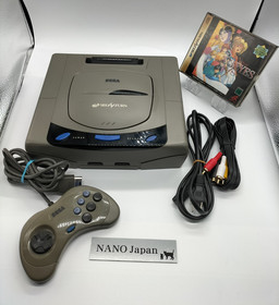 Sega Saturn Gray Console HST-3200 Japanese Version Tested Controller