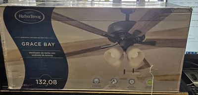 Harbor Breeze 52" Grace Bay Ceiling Fan Bronze Finish With Light Reversible  - Image 1 of 2