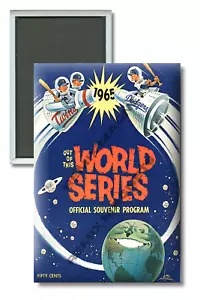 1965 World Series Minn Twins LA Dodgers MLB Program 2 x 3 Refrigerator Magnet - Picture 1 of 3