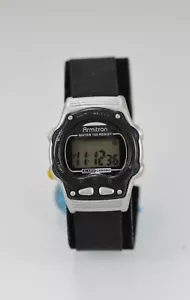 Armitron Watch Women Plastic Silver Black Nylon Light Date Alarm Chro 30m Quartz - Picture 1 of 6