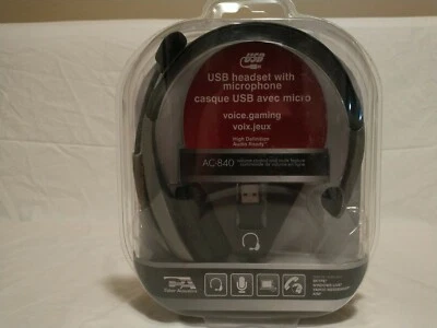 "New" Cyber Acoustic USB Headset with Microphone for Voice & Gaming AC-840 - Image 1 of 4