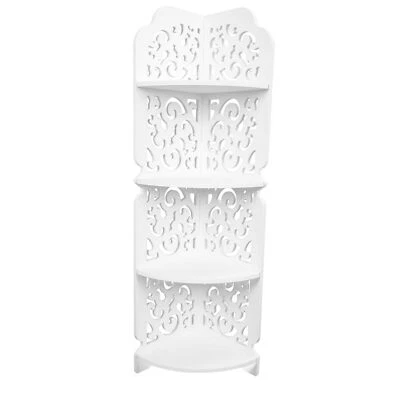 4 Tier Corner Shelf Bookcase Display Cosmetic Storage Bathroom Shelving Rack - image 1 of 4