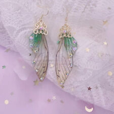 Women 925 Silver Hoop Butterfly Drop Dangle Moth Wings Earrings Wedding Jewelry