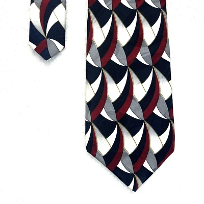 Corbata para hombre Galleria & Co diseño multicolor 4”x 58” toda seda hecha a mano en EE. UU. Foto 1 de 4