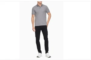 Calvin Klein Gray Short-Sleeve Liquid Touch Polo Shirt Men Size XL Golf NWT - Picture 1 of 8