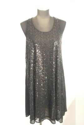 Ya Лос-Анджелес черный блестками платье женщин моды размер M вечеринки без рукавов Aline - Изображение 1 из 4