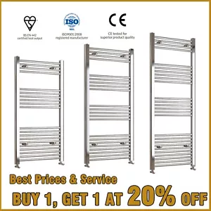 Bathroom Straight Heated Towel Rail Radiator Chrome Ladder Warmer - Picture 1 of 83