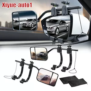 2PCS Extension Trailer Mirrors Universal Clip on Towing Convex 360° Adjustable - Picture 1 of 9