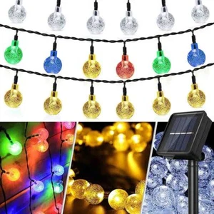 30 Pack Solar Powered 50 LED String Light Garden Yard Decor Outdoor Waterproof - Picture 1 of 10