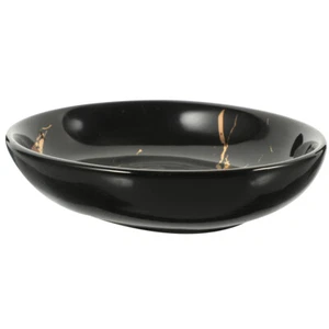 Schwarz Marmor Seifenschale Schmuck Bronzierung Oval Keramik Aufbewahrung Tablett Halter Neu - Bild 1 von 12