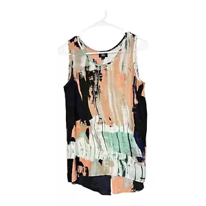 Mossimo ärmellose Bluse Damen abstrakt mehrfarbig Oberteil Größe M - Bild 1 von 8