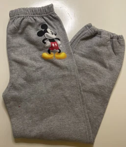 Disney Mickey Mouse Light Gray Jogger Sweatpants Girls Size L - Picture 1 of 8