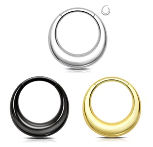 316L Surgical Steel Hinged Ring Earing Cartilage Sleeper Septum Clicker Hoop 16g - Picture 1 of 7