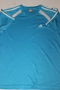 Men's new Adidas Soccer Tee T Jersey shirt Blue Size Blue Small 19.5 x 26 - Picture 1 of 2
