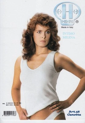 3 CANOTTE DONNA HENRI ART. 58 SPALLA LARGA IN 100 % COTONE TAGLIE 2-3-4-5-6-7-8