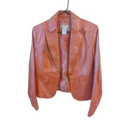 Leather Jacket Worthington Burnt Orange/Rose Gold Hue Legally Blonde Girl Boss S - Image 1 of 4