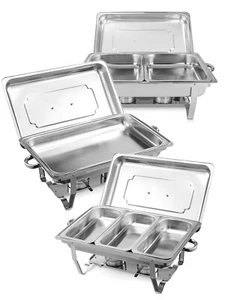 Chafing Dish Speisenwärmer Buffet Bankett Catering Warmhaltebehälter Edelstahl - Bild 1 von 18